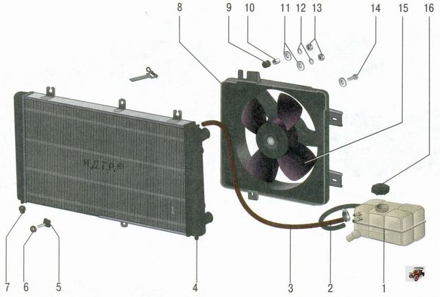 Радиатор системы охлаждения приора