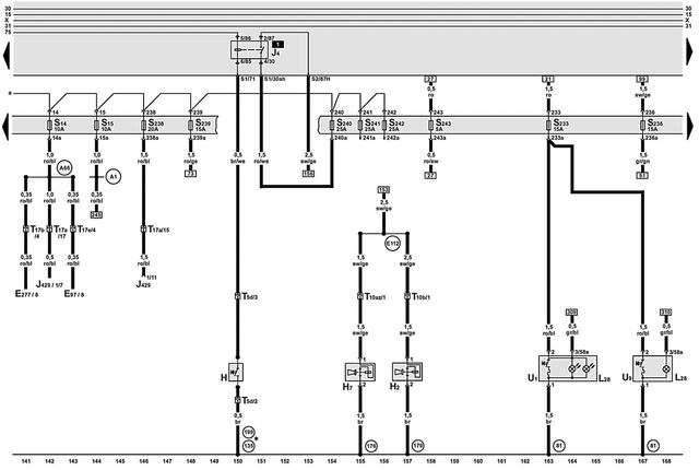 Схема электропитания Ауди А6