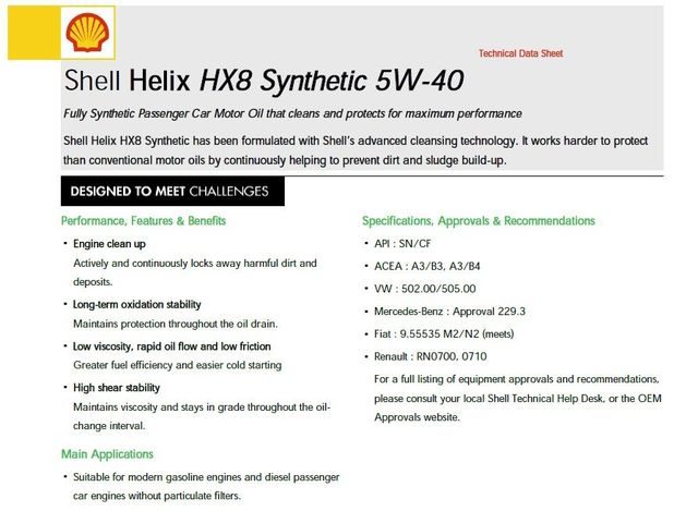 Shell Helix HX8 Synthetic 5W 40